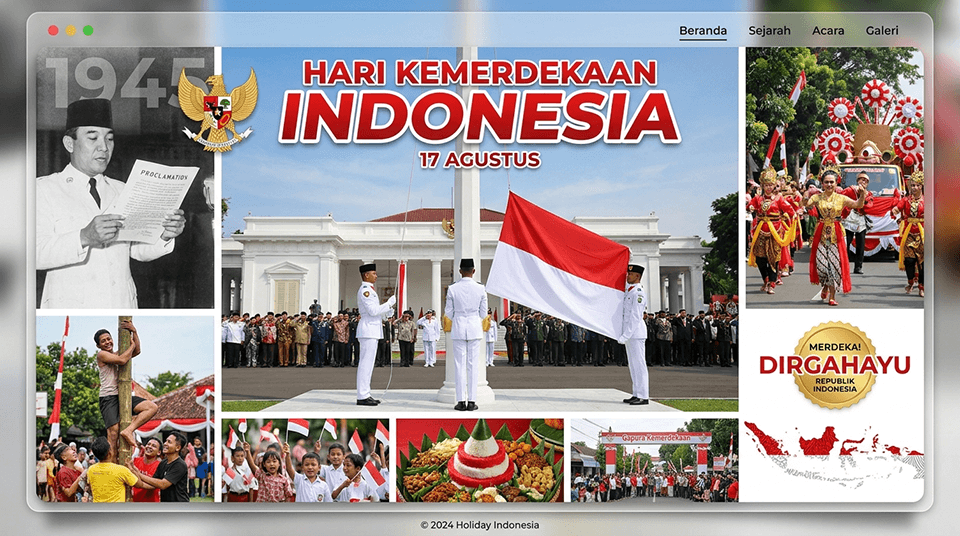 Hari Kemerdekaan RI 17 Agustus - Hari Libur Nasional Indonesia, upacara bendera dan perayaan kemerdekaan