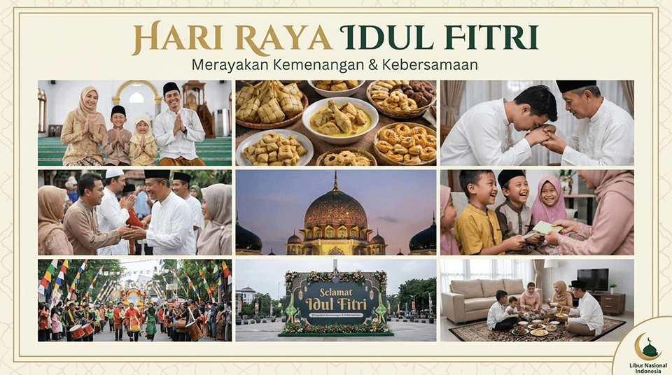 Hari Raya Idul Fitri Lebaran - Hari Libur Nasional Indonesia, tradisi mudik dan silaturahmi