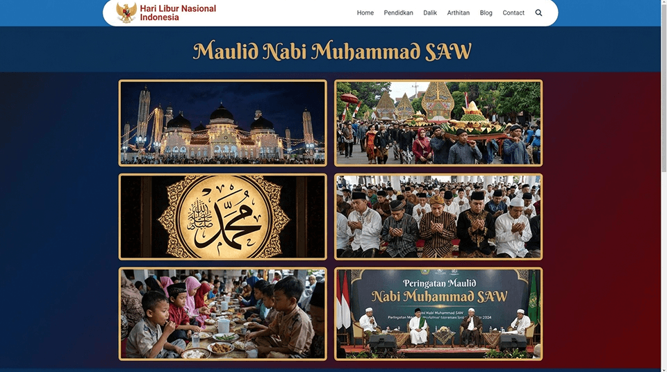 Maulid Nabi Muhammad SAW - Hari Libur Nasional Indonesia, peringatan kelahiran Nabi Muhammad