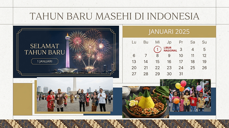 Tahun Baru Masehi 1 Januari - Hari Libur Nasional Indonesia, perayaan malam pergantian tahun dan resolusi